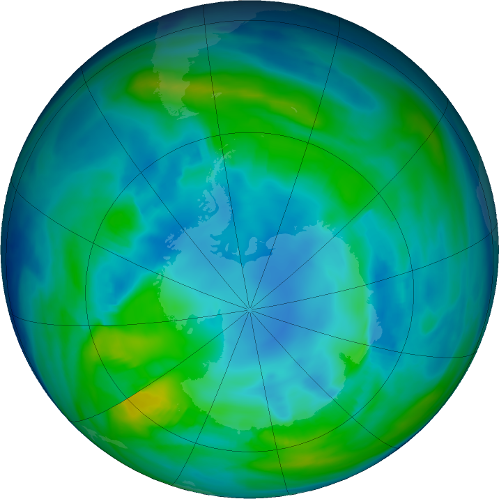 Antarctic ozone map for 06 May 2024